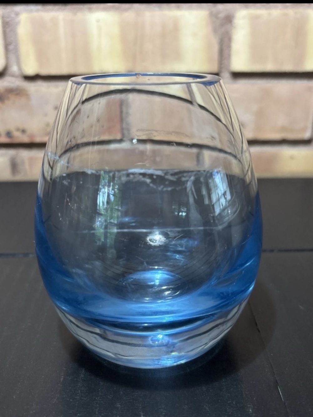 Per Lutken Signed Hellas Glass Vase in Aqua for Holmegaard Denmark MCM 1950’s